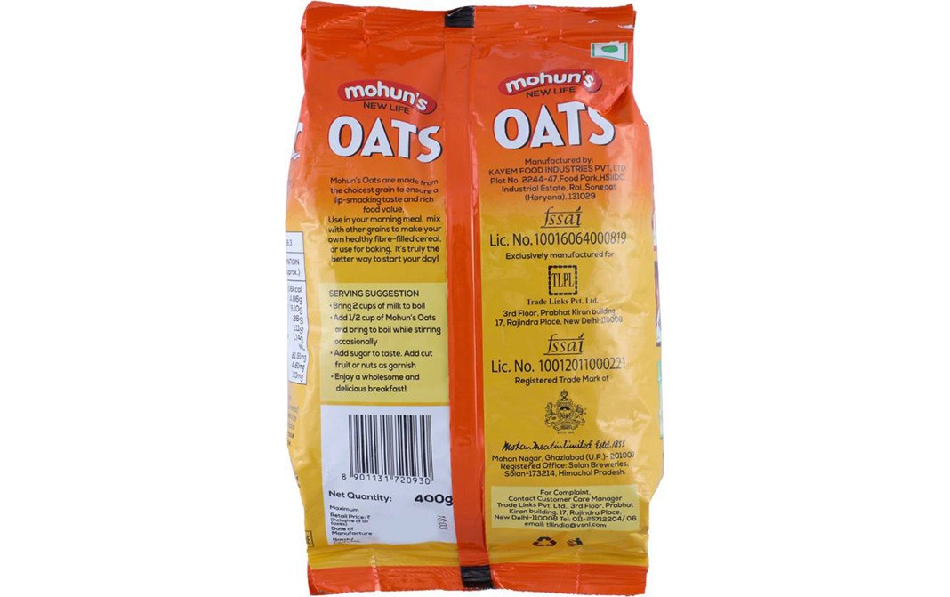 Mohun's Oats    Pack  400 grams